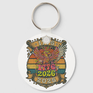 Vintage Eagle 1776 2026 Tröja Bubble Patriotisk Nyckelring