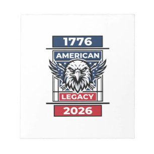 Vintage Eagle 1776 2026 Tröja Patriotisk Typografi Anteckningsblock