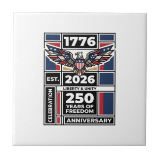 Vintage Eagle 1776 2026 Tröja Patriotisk Typografi Kakelplatta