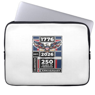 Vintage Eagle 1776 2026 Tröja Patriotisk Typografi Laptop Fodral