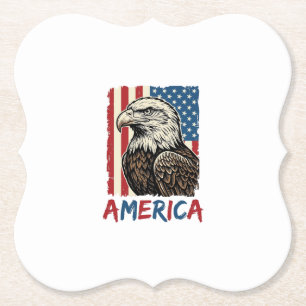 Vintage Eagle America Patriotisk Shirt Design_1 Underlägg Papper