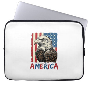 Vintage Eagle America Patriotisk T-Shirt Design_1 Laptop Fodral
