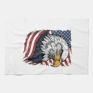 Vintage Eagle Amerikansk Flagga Patriotisk Shirt D Kökshandduk