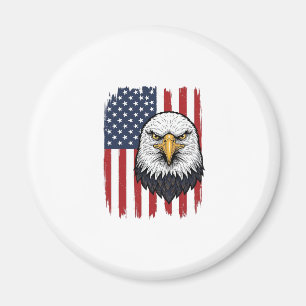 Vintage Eagle Amerikansk Flagga Patriotisk Shirt D Magnet