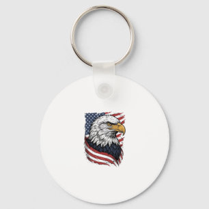 Vintage Eagle Amerikansk Flagga Patriotisk Shirt D Nyckelring