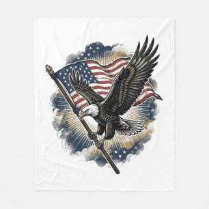 Vintage Eagle Flag Patriotisk Shirt Design_1 Fleecefilt