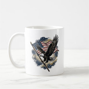 Vintage Eagle Flag Patriotisk T-Shirt Design_1 Kaffemugg
