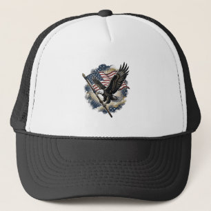 Vintage Eagle Flag Patriotisk T-Shirt Design_1 Keps