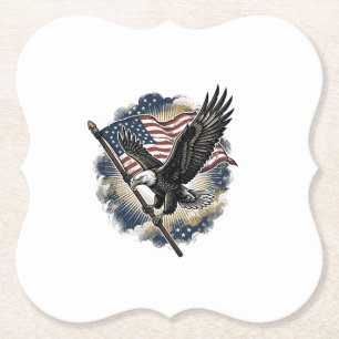 Vintage Eagle Flag Patriotisk T-Shirt Design_1 Underlägg Papper