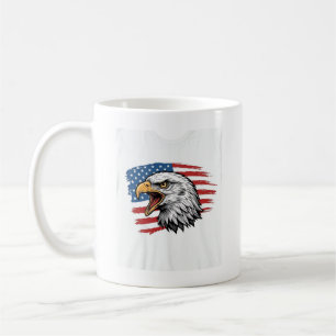 Vintage Eagle Flag Patriotisk Vector T-Shirt Desig Kaffemugg