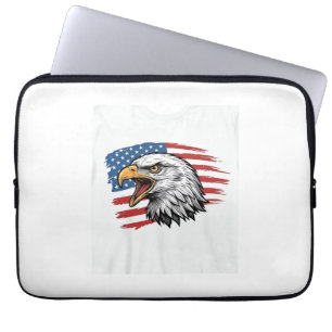 Vintage Eagle Flag Patriotisk Vektor T-Shirt Desig Laptop Fodral