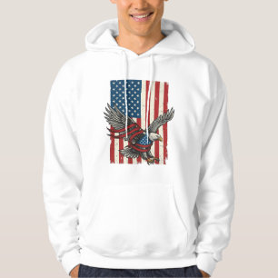 Vintage Eagle Flag Vector Patriotisk Shirt Design_ Hoodie