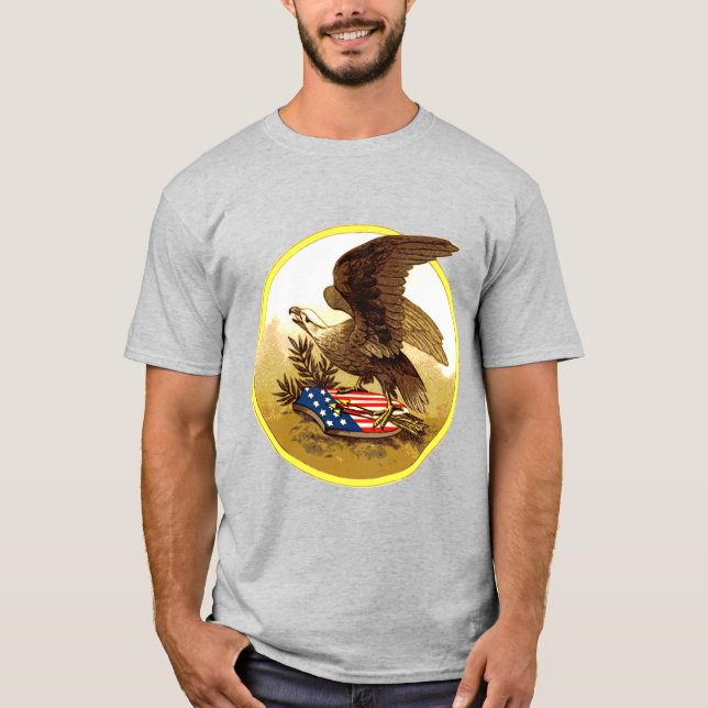 Vintage Eagle med Sköld T Shirt (Framsida)