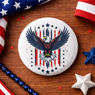 Vintage Eagle Patriotisk Knapp