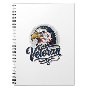 Vintage Eagle Veteran Patriotisk Shirt Design_1 Anteckningsbok