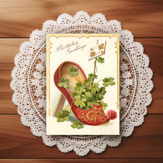 Vintage Early 1900's Birthday Greeting Postcard Vykort