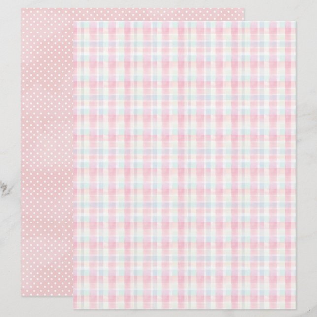 Vintage Easter Background Scrapbook Paper (Fram/baksida)