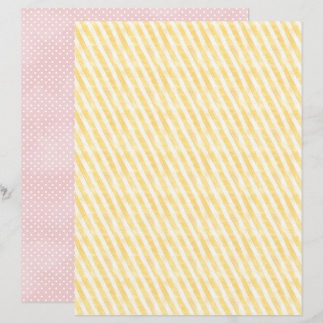 Vintage Easter Background Scrapbook Paper (Fram/baksida)