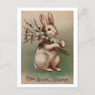 Vintage Easter Bunny Greetings Helg Vykort