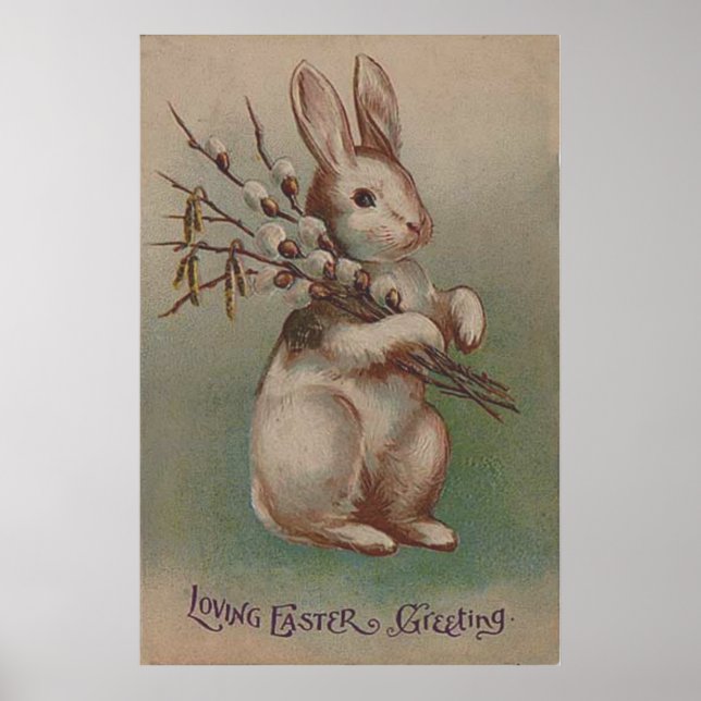 Vintage Easter Bunny Rabbit Poster (Framsidan)