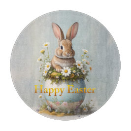 Vintage Easter Bunny with daisies