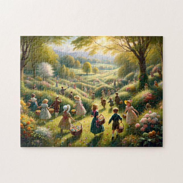 Vintage Easter Countryside Egg Hunt Pussel (Horisontell)