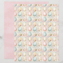 Vintage Easter Eggs Scrapbook Paper