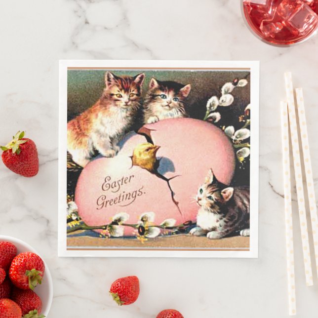 Vintage Easter Greetings Pappersservett (Insitu)