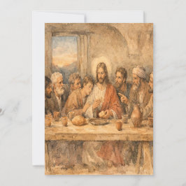 Vintage Easter Last Supper Greeting Card Julkort