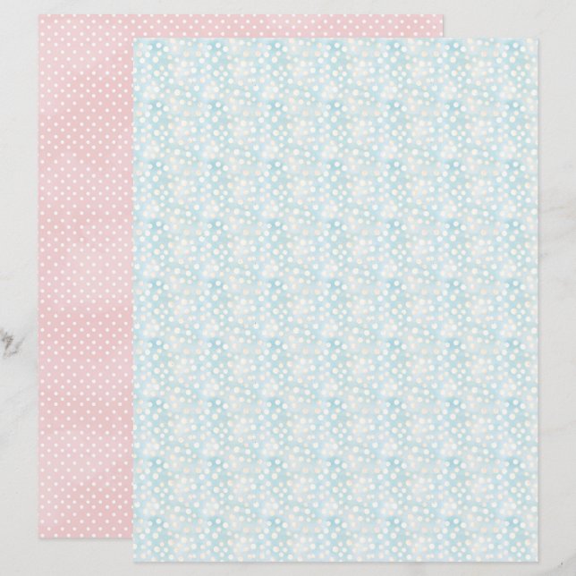Vintage Easter Polka Dot Scrapbook Paper (Fram/baksida)