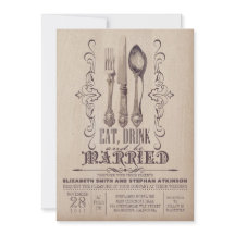 Vintage EAT DRINK OCH VARA MARRIERAD Bröllop