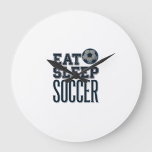 Vintage Eat Sleep Fotboll Shirt Design (2)_1 Stor Klocka