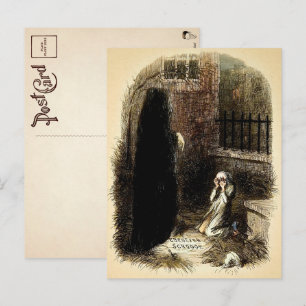 Vintage Ebenezer Scrooge postkort Vykort