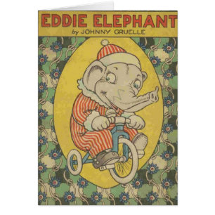Vintage - Eddie elefantbokomslag 1921, Hälsningskort