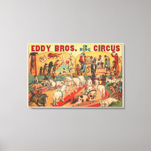 Vintage Eddy Brothers Circus Poster Canvastryck