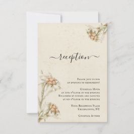 Vintage Edelweiss Floral Reception Enclosure Card Inbjudningar