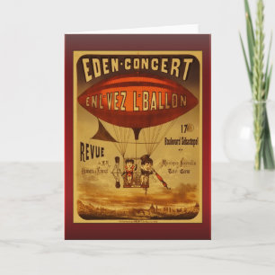 Vintage Eden Consert Luftballong Hälsning Kort