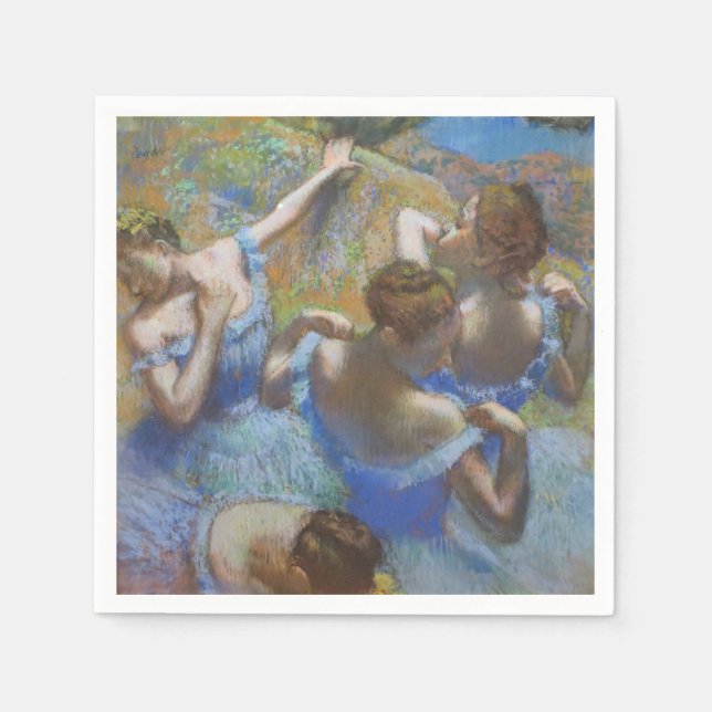 Vintage Edgar Degas Blå Dansare Balett Konst Pappersservett (Framsidan)