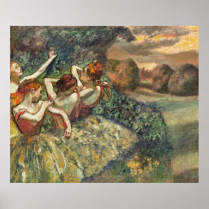 Vintage Edgar Degas Fyra dansare Balettkonst Poster
