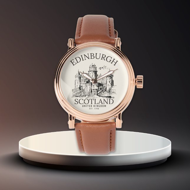 Vintage Edinburgh Castle | United Kingdom  Armbandsur (Skapare uppladdad)