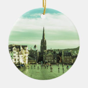 Vintage Edinburgh Julgransprydnad Keramik