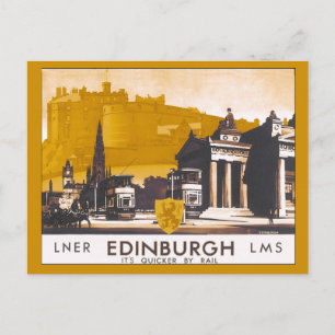 Vintage Edinburgh LNER/LMS-järnvägsresa och Vykort