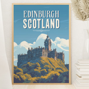 Vintage Edinburgh Scotland Travel Poster