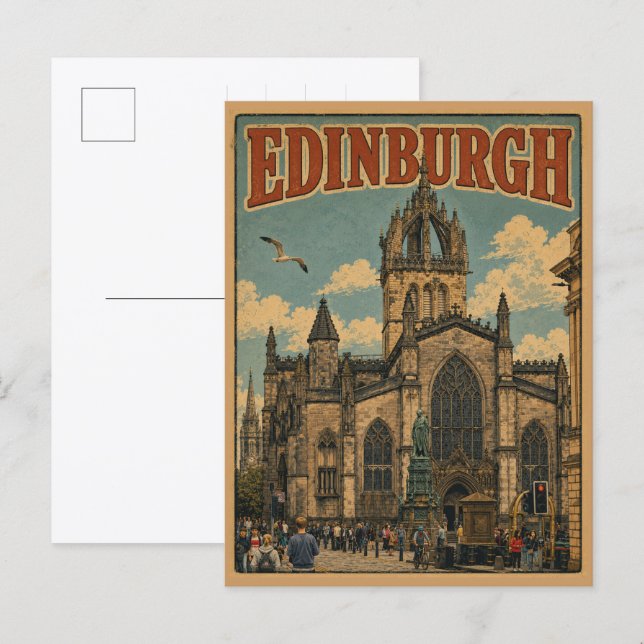 Vintage Edinburgh Skottland huvudstad presenter &  Vykort (Fram/baksida)