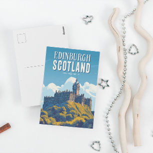 Vintage Edinburgh Skottland Resa Vykort