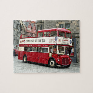 Vintage Edinburgh Tour Buss, Skottland, Förenade Pussel