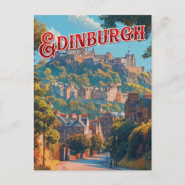 Vintage Edinburgh Vykort (Framsida)