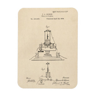 Vintage Edison Electric Ljus Patent Magnet