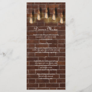 Vintage Edison Lightbulbs Industrial Chic Menu Meny
