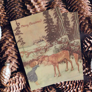 Vintage Edmund Dulac-julhälsningar Helgkort